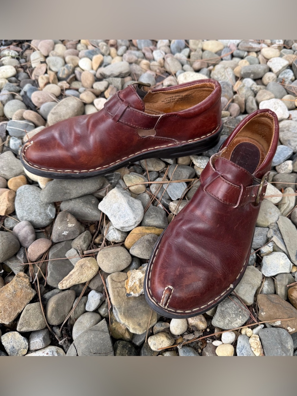 Women’s Born Monk Strap Brown Leather Buckle Loafer Flats 8.5 - Picture 6 of 8